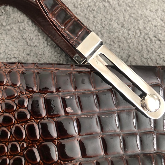 New CDN Fratelli brown croc patent leather bag CAD - Picture 8 of 11